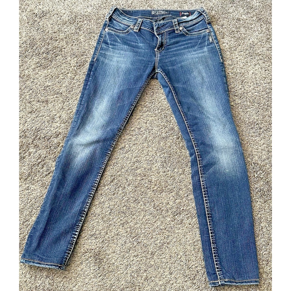 Silver Jeans Womens 27W/ L31 Blue SUKI MID SUPER SKINNY/STRETCH